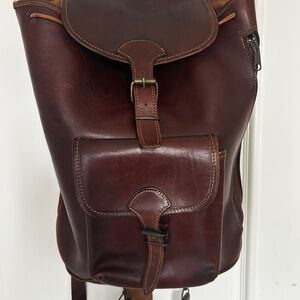 Classic Brown Leather Backpack
